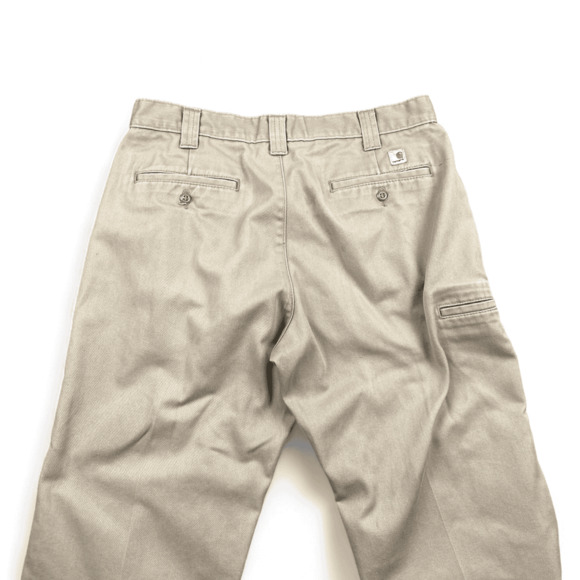 Carhartt Pants Mens 33x29 Khaki Brown Beige Tan Double Knee Workwear 34x30 - Picture 4 of 12